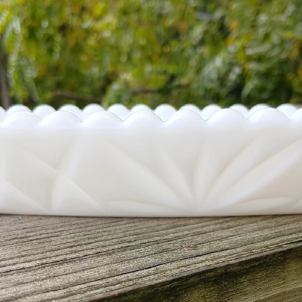 Vintage Milk Glass Relish Vegetable Trinket Dish